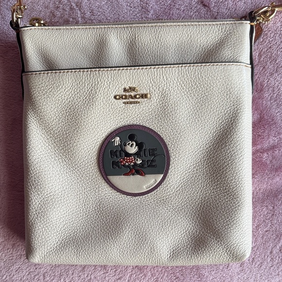 Coach Handbags - Coach Cream Crossbody Bag with Mickey Mouse Patch